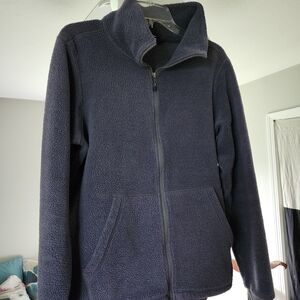 Navy Fleece Zip-Up Jacket
